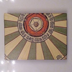 ROUND TABLE *Signed,  Atlantis Tile, like Sid Dickens. *Rare & Retired wall art
